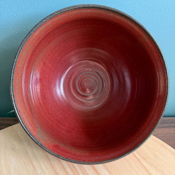 Vintage 98 Noah Montgomery Stoneware Bowl Brown Redish Studio Pottery EUC - Picture 3 of 10